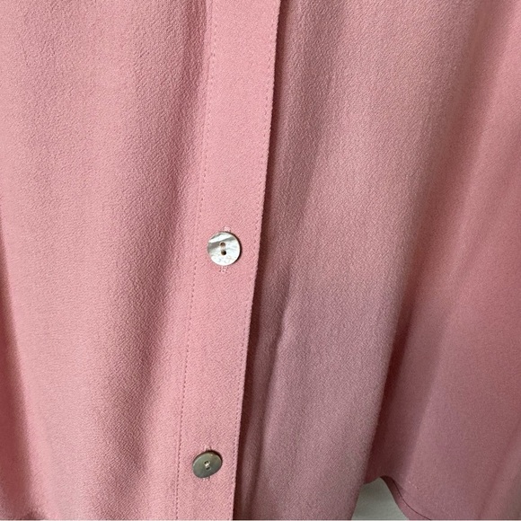 J. Jill button down blouse bubblegum pink Barbie barbiecore business casual fall - Picture 3 of 9